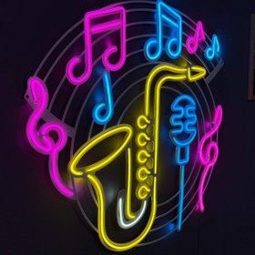 Resim Saksafon Neon Tabela - Kumandasız 