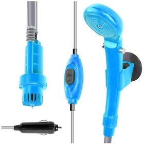 Resim Novahub Mavi Arabalar Bebek 12 V Elektrikli Su Pompası Araba Oto Yıkama Kamp Yürüyüş Seyahat Açık Duş Seti 