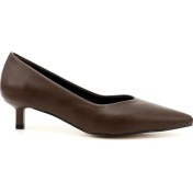 Resim Kadın Kahverengi Sivri Burun Ince Topuklu Stiletto 