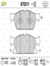 Resim Valeo 670311 Fren Balatasi On Ford:edge 15 Ktj1gc2k021aa (WC552394) 