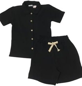 Resim Arya Nisa Kids Erkek Çocuk Düğmeli Gömlek Yazlık Yeni Sezon 2'li Şortlu Takım 