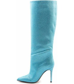 Resim Mocassini Kadın Topuklu Çizme 66712 Turkuaz 