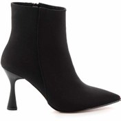 Resim Bambi Mat Siyah Saten Kadın Bot & Bootie K02992052938 