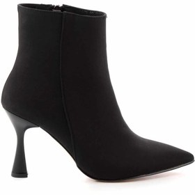 Resim Bambi Mat Siyah Saten Kadın Bot & Bootie K02992052938 