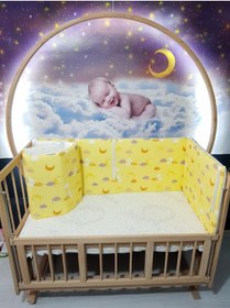 Resim bebek_iklimi 70x130 Bebek Beşik Korumalık Seti Ay Desen 4 Parça 