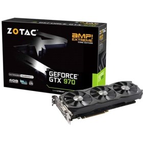 Resim Zotac Nvidia GeForce GTX 970 AMP! Extreme Core Edition 4GB 256Bit GDDR5 (DX12) PCI-E 3.0 Ekran Kartı (ZT-90107-10P) 