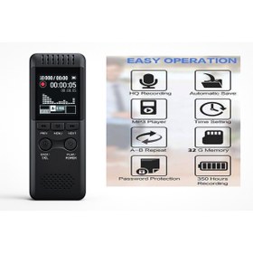 Resim AteşTech 32GB Profesyonel MP3 Çalar Ses Kayıt Cihazı Dahili Hoparlör ve MP3 Çalar 