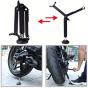 Resim Motosiklet Katlanabilir Kaldırma Destek Standı, Katlanabilir Ağır Hizmet Tipi Kaldırma Standı, Yükseltilmiş El Tutamaçlı Kararlı Motosiklet Kaldırma Çerçevesi 