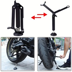 Resim Motosiklet Katlanabilir Kaldırma Destek Standı, Katlanabilir Ağır Hizmet Tipi Kaldırma Standı, Yükseltilmiş El Tutamaçlı Kararlı Motosiklet Kaldırma Çerçevesi 