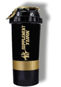 Resim ST SPORT Supplement Turk 3 Bölmeli Shaker Toz Ve Tablet Saklama Bölmeli 500 ml 