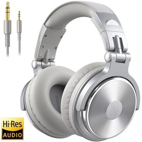 Resim Lasonstiges Gümüş-gri Oneodio Pro 10 Kablolu Kulaklık Kulak Üstü Hi-res Ses Kablolu Kulaklık Mikrofonlu Studio Dj Stereo Kulaklık 3.5mm/6.35mm 