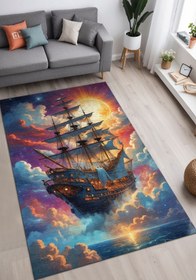 Resim Depoba Boat Gaming Oyuncu Odası Halısı Şönil Dijital Baskılı Kaymaz Taban Yıkanabilir 