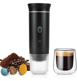 Resim 4berry Taşınabilir Şarjlı Espresso Makinesi Kapsül ve Toz Kahve Uyumlu-Cm Pro Siyah 