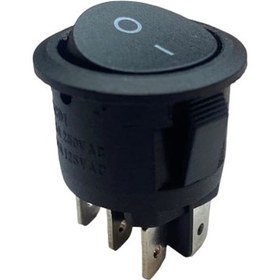 Resim Ayt Ic-133-6 Yuvarlak Siyah 6 Pin On Off Anahtar Aç Kapa Düğme Buton 30.2x24.1 Mm 