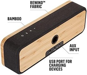 Resim Marley House of Get Together, taşınabilir Bluetooth hoparlör kutusu, kablosuz bağlantı, mikrofon, oda doldurucu ses, 3,5 mm Aux girişi, USB bağlantı noktası, 10 saat Pil ömrü, siyah 