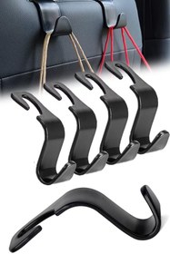 Resim TechnoStation Çok Amaçlı Araç İçi 8Li Askı Kanca Seti Elbise Çanta Market Poşet Askısı Pratik Ev Araç Askı 8 Adet 