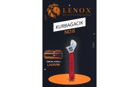 Resim Lenox 8 İnç 200 mm Ayarlanabilir Kurbağacık Anahtar Krom Vanadyum Ağır Hizmet Geniş Ağız 