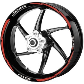 Resim Deeb Honda Spacy Jant Şeridi Reflektif Kırmızı Beyaz Model S 