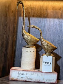 Resim Swanora Dekoratif Kuğu Obje Set Traverten Mermer 