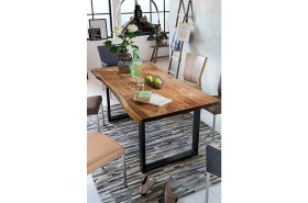 Resim Timber's Team MİRA -Ahşap Kütük Yemek Masası / Toplantı Masası / Çalışma Masası U Ayak 