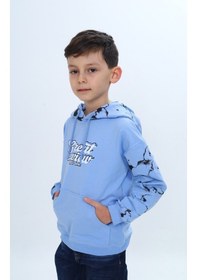 Resim Toontoy Kids Toontoy Erkek Çocuk Great 98 Wiew Yazı Baskılı Sweatshirt Mavi 