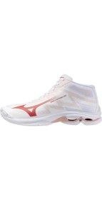 Resim Mizuno Wave Lightning Pro Mıd Kadın Voleybol Ayakkabısı Beyaz / Kırmızı 