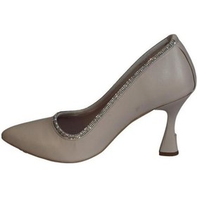 Resim Yazkış Kadın Siyah Ten Kenarları Taşlı 8cm Kadeh Topuk Düğün Nişan Abiye Stiletto Abiye Ayakkabı 001 
