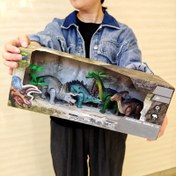 Resim Batarya Gerektirmeyen Yürüyen Dinozor Oyuncaklar: Triceratops, Stegosaurus, İguanodon ve T-Rex Dahil 4'lü Set - 3-6 Yaş İçin Uygun 