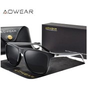 Resim Aowear Hd Polarize Gece Görüş Gözlüğü Kadınlar İçin Kare Sarı Gece Sürüş Aowear Silver Black Altın 