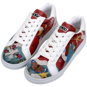 Resim Dogo Kadın Vegan Deri Beyaz Sneakers - Paper Animals Tasarım 