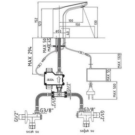 Resim Eca Luna Fotoselli Lavabo Bataryası Elektrikli T Adaptörlü 108108054 