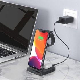 Resim Ally Mobile Ally 3in1 Şarj Standı Wireless Kablosuz Şarj Iphone+Iwatch+ Ym-ud21 Siyah 