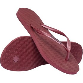 Resim Havaianas Slim Logo Metallic Kadın Parmak Arası Terlik 4119875 Bordo 