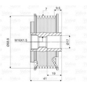 Resim Kia Alternator Kasnagı Kia Sorento - Valeo 588075 