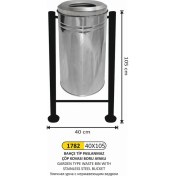 Resim Arı Metal Bahçe Çöp Kovası Boru Ayak Paslanmaz Kovalı 