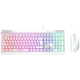 Resim Rampage Km-r57 Seraphic Beyaz Rgb Klavye , 12800 Dpı Mouse + 30 25cm Mousepad Gaming 3lü Set Optik 