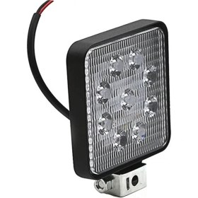 Resim Carub Sis Farı Kare Off Road 9 LED Projektör 27W (10V-30V) Beyaz 