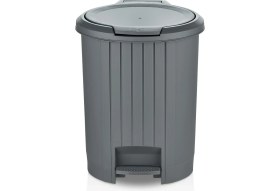 Resim Gri Kaliteli Bas Aç Mekanizmalı Banyo ve Mutfak Çöp Kovası 
