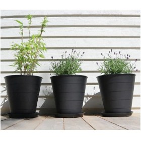 Resim Şık Siyah Çöp Kutusu Saksısı, 10 Litre, Ev ve Ofis Kullanımı Için Ideal 