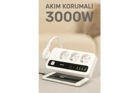 Resim MCM Group P10 3x Priz 3000W Akım Korumalı 4x USB 2x Type-C Girişli Çoklu Priz - Lisinya 