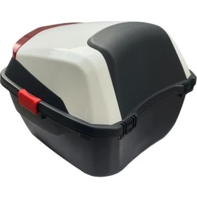 Resim Wheelıe XT88-W 32 Litre Motosiklet Arka Çanta Beyaz Parlak Su Geçirmez Abs Top Çift Kilitleme Üniversal 