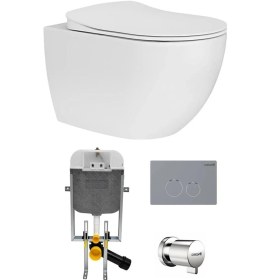 Resim Creavit Free Rim-Off Asma Klozet + Creavit Yavaş Kapanır Kapak + Creavit Gömme Rezervuar 