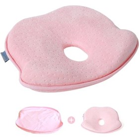 Resim Maiyame 0-1 Yaş Bebek Hafıza Köpük Yastığı - Dik Baş Önleyici, Yıkama Uygun, Yumuşak Kadife + Ek Kılıf Pembe 