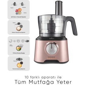 Resim Karaca 10 Farklı Aparatlı Mutfak Gıda Hazırlama Seti Mutfak Robotu, 2000W Ultra Güç Ile Tüm Mutfağa Yeter! , Onerous Mutfak Tartısı Hediye 