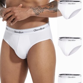 Resim 3'lü Erkek Beyaz Seksi İç Çamaşırı Seti - "GLAREBAN" Bel Bandı, Rahat Polyester Külot, Esnek Uyum, Görünmez, Günlük Kullanım İçin İdeal 