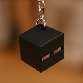 Resim Flexilab Creative Minecraft Enderman Küb Tasarım Anahtarlık - Oyun Temalı Hediye Aksesuar 