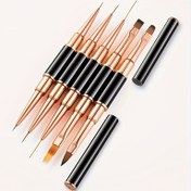 Resim 5 adet Nail Art Fırça Seti, Nail Art Tasarım Araçları, 3D Builder Tırnak Jel Fırçası, Profesyonel Akrilik Tırnak Çizim Kalemi, Evde Manikür Salonu İçin Nail Art Fırçası 