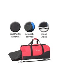 Resim Gbag Omuz Askılı Ayakkabı Bölmeli Büyük Boy Spor Seyahat Çantası Kırmızı 