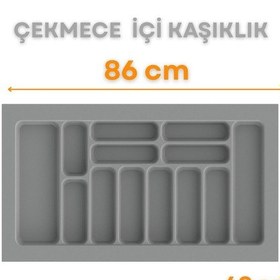 Resim Gri Renk Çekmece İçi Kaşıklık Ve Kepçelik 86x49 Cm 78x40 Ölçülerine Kadar Kesilebilir Gri 