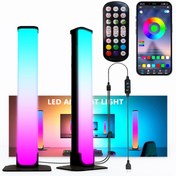 Resim RGB Akıllı LED Işık Çubukları, 2'li Set USB Masa Atmosfer Işık, Ritim Lambası, RGB Gece Işığı Uzaktan Kumanda ve Uygulama Kontrolü ile, Müzik Senkron Oyun TV, Ev Dekoru Yaşam Odası, Düğün Dekoru, Masa Ofis Aksesuarları, Parti Oyun TV Arka Işık, Halloween Noel Şükran Günü için Mükemmel Doğum Günü Hediyesi 